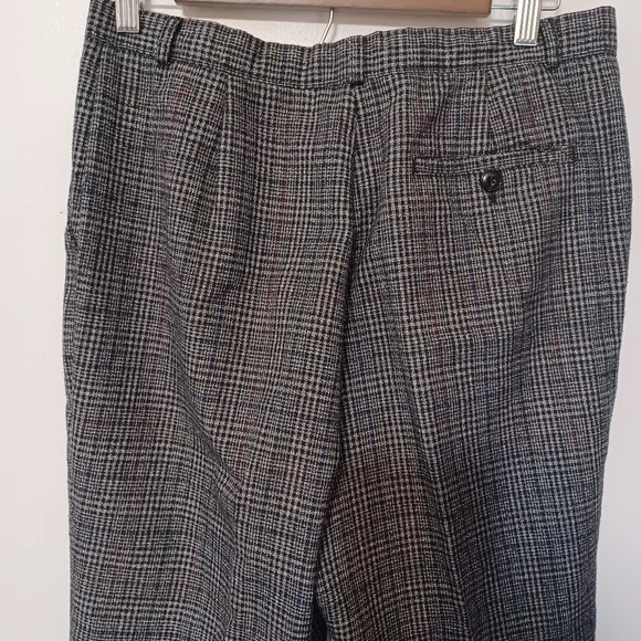 Glen Plaid Pants Dark Academia Career Work Office Size 14 Ankle Length Vintage - Picture 4 of 13